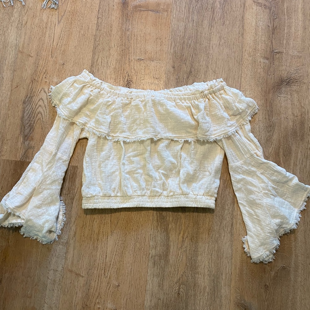 Cream crop top